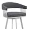 Armen Living Bronson 25" Slate Gray Faux Leather and Silver Metal Bar Stool 795044878257 - alternate 7
